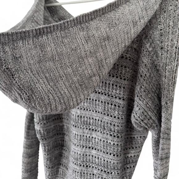 Abercrombie & Fitch Kids y2k v-neck crocheted pullover sweater with hood size L - Picture 6 of 6